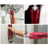 Cheie pentru robinet și chiuvetă, îndepărtător de piulițe, cheie pentru instalații sanitare cu două capete.