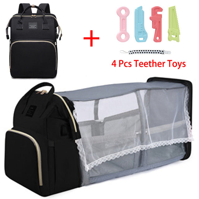 Portable Folding Crib Bed, Lightweight, Large-capacity Mommy Bag