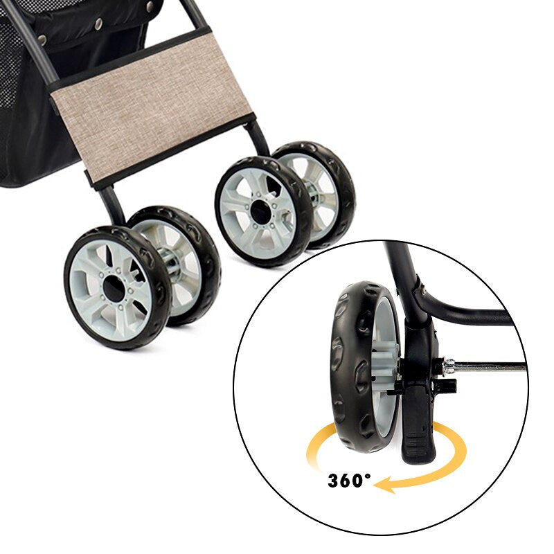 Pet Stroller, Storage Basket, Waterproof Coating