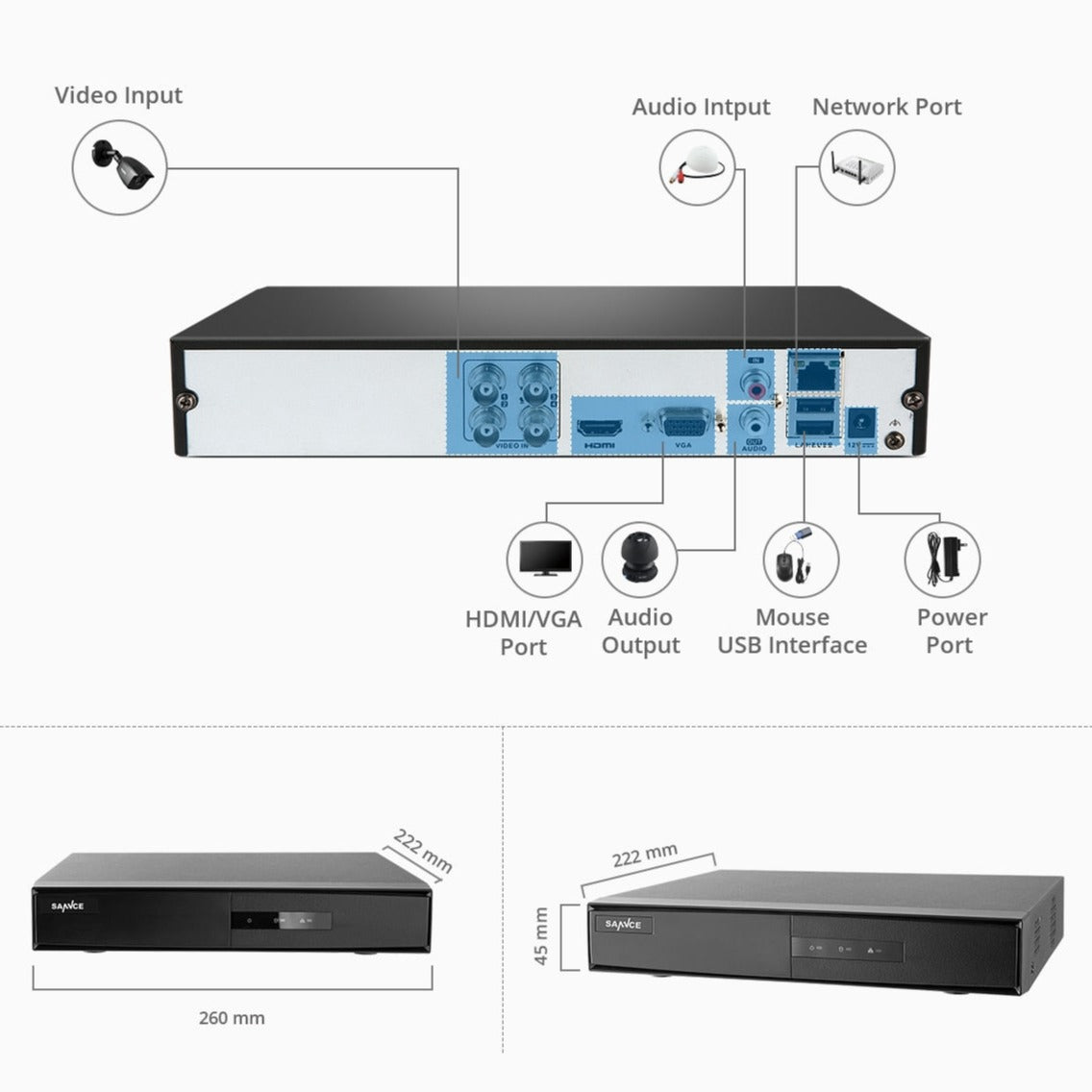 Înregistrător DVR, calitate HD, conectivitate HDMI