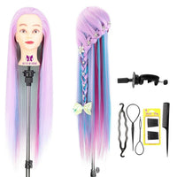 29-inch Synthetisch Haar Oefenhoofd - Kleurrijke Kapsels Trainings Dummy Pop