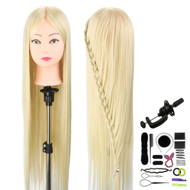 29-inch Synthetisch Haar Oefenhoofd - Kleurrijke Kapsels Trainings Dummy Pop