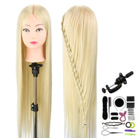 29-inch Synthetisch Haar Oefenhoofd - Kleurrijke Kapsels Trainings Dummy Pop