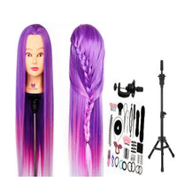 29-inch Synthetisch Haar Oefenhoofd - Kleurrijke Kapsels Trainings Dummy Pop