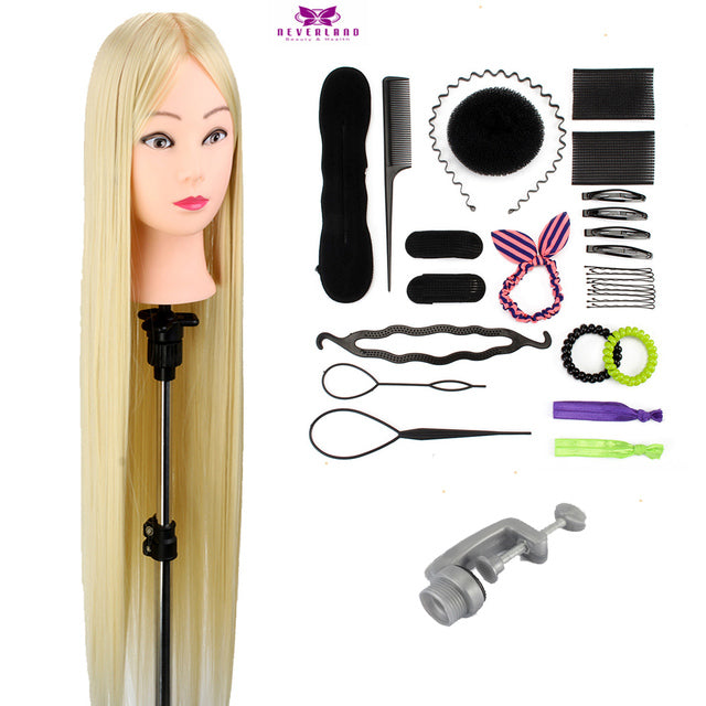 Haarstyling Mannequin, Hoge Temperatuur Vezel, Blonde Oefenpoppen