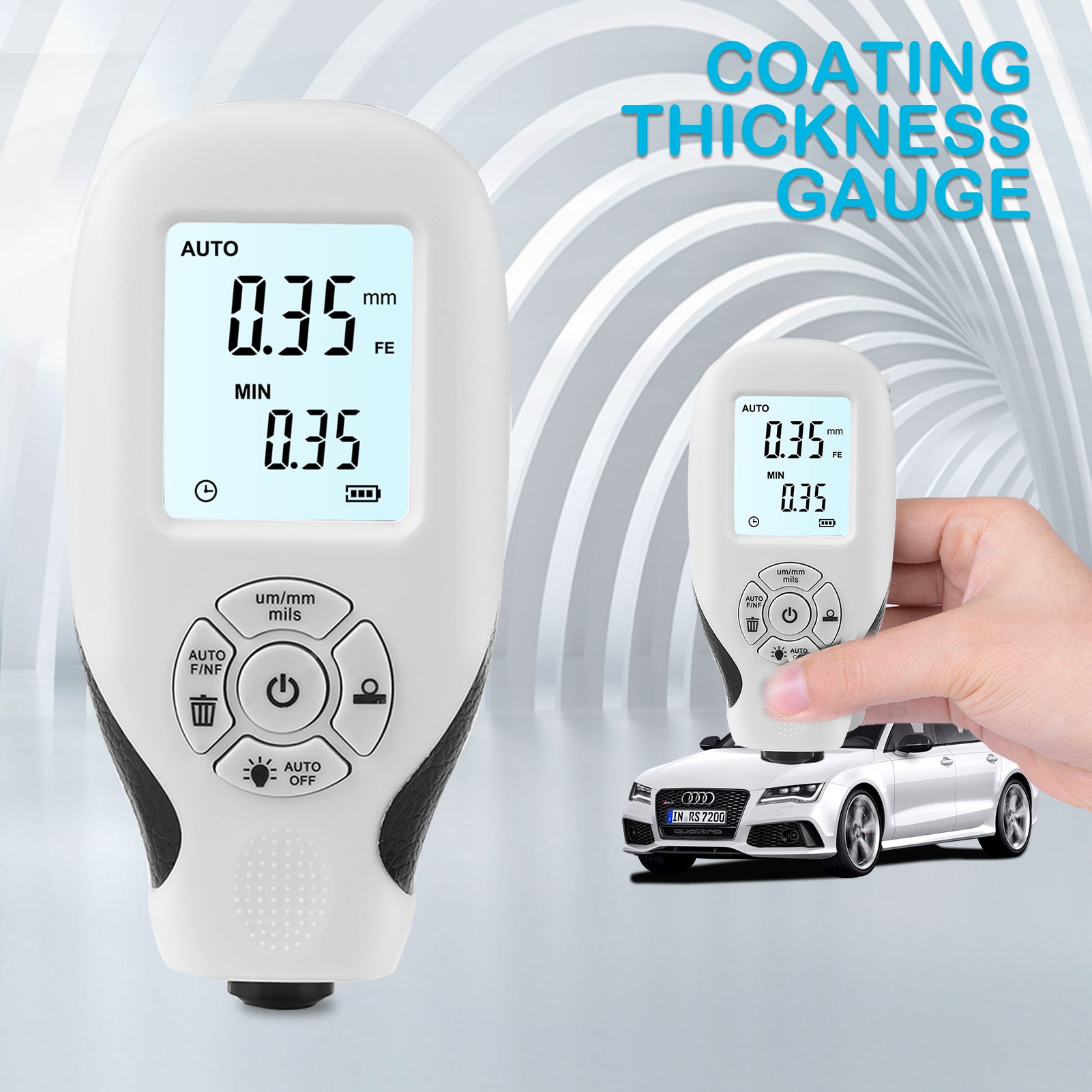 Car Coating Thickness Gauge, Digital LCD Display, Automotive Paint Tester