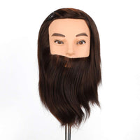 Male Mannequin Head, Synthetic Hair, Beard Training