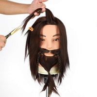 Male Mannequin Head, Synthetic Hair, Beard Training