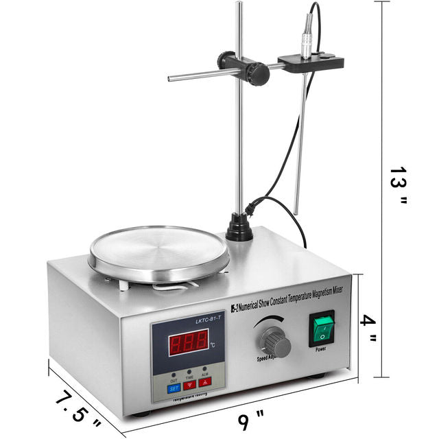 Magnetic Stirrer Hot Plate, Adjustable Speed, LED Screen, Quick Heating