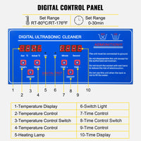 Ultraljudsrenare, Digital Kontrollpanel, SUS304 Material