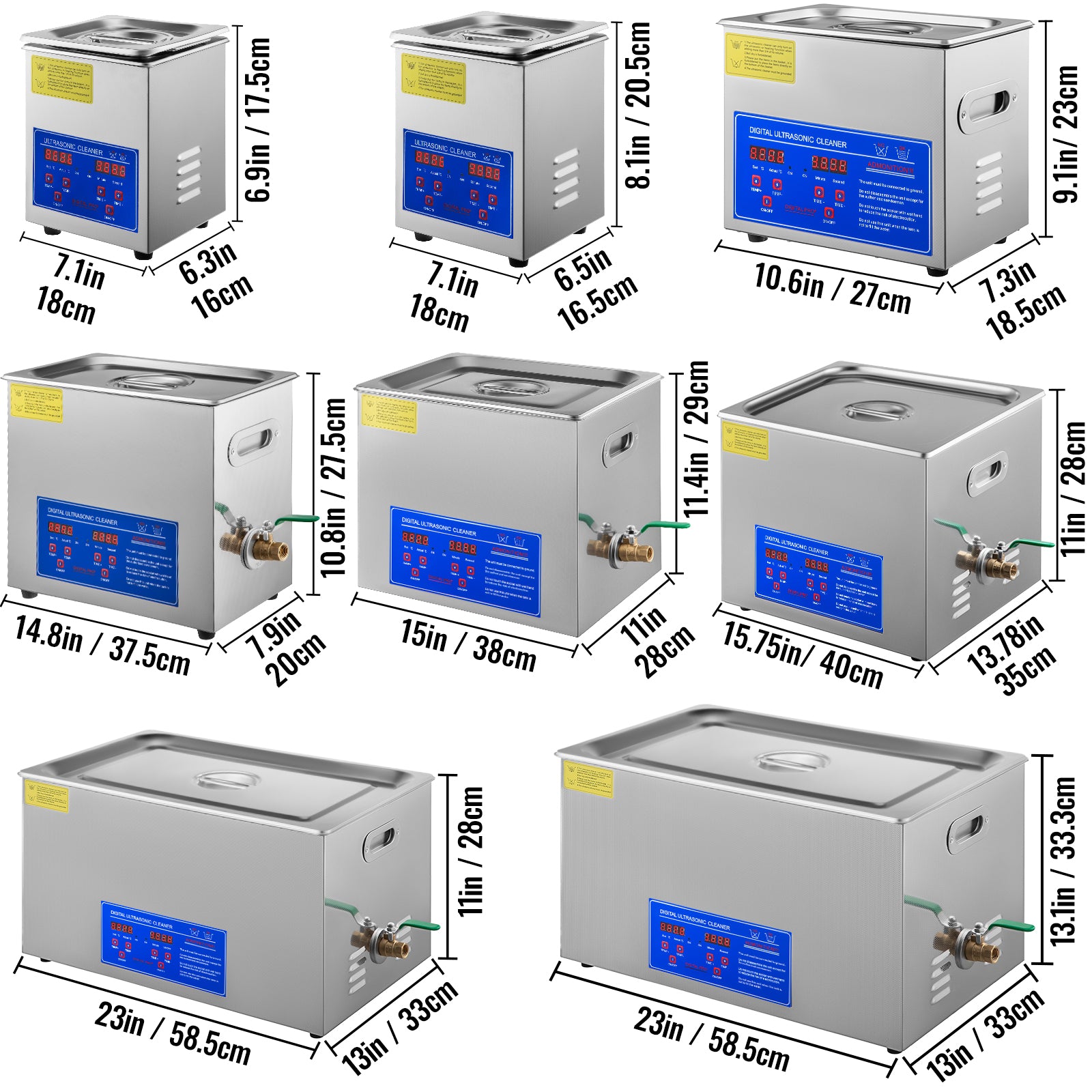 Ultrasonic Cleaner, Digital Control Panel, SUS304 Material