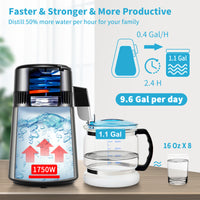 Home Water Distiller, 15L/H Speed, Touch Screen Time Setting