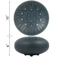 Steel Tongue Drum, 11 Notes, Steel-Titanium Alloy, Travel Bag Included