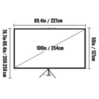 Projector Screen, 16:9 Aspect Ratio, Aluminum Stand