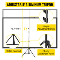 Projektorskærm, 16:9 Billedformat, Aluminiumsstativ