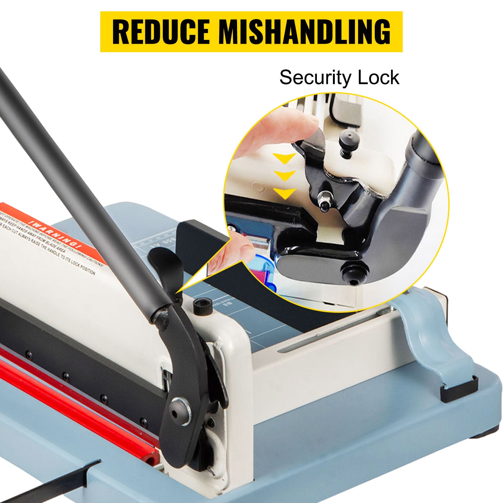 Paper Cutter Machine, Raskaan käytön leikkauskapasiteetti, Säädettävä puristin