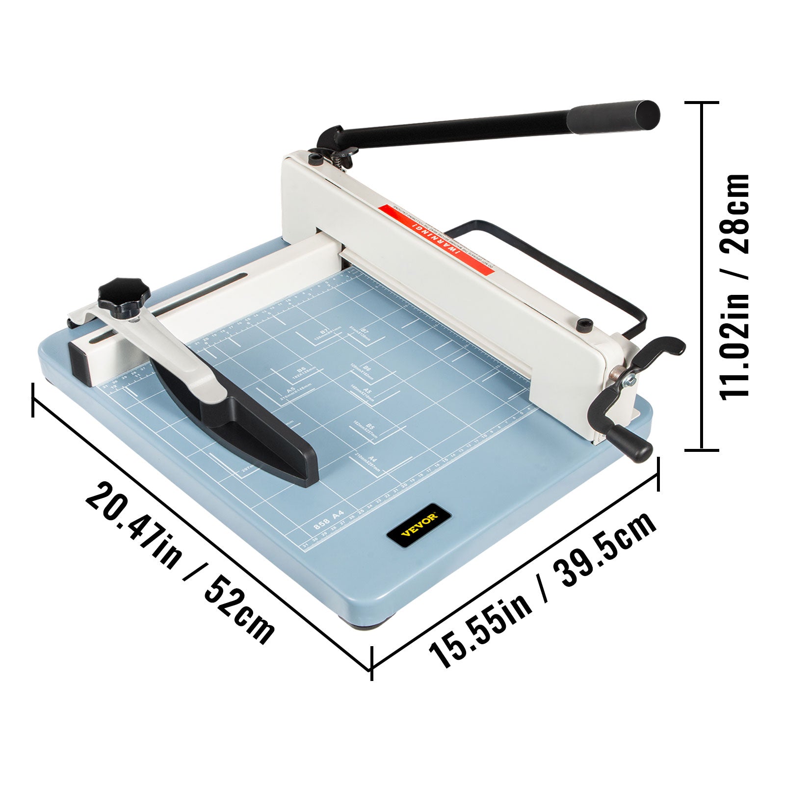 Paper Cutter Machine, Raskaan käytön leikkauskapasiteetti, Säädettävä puristin