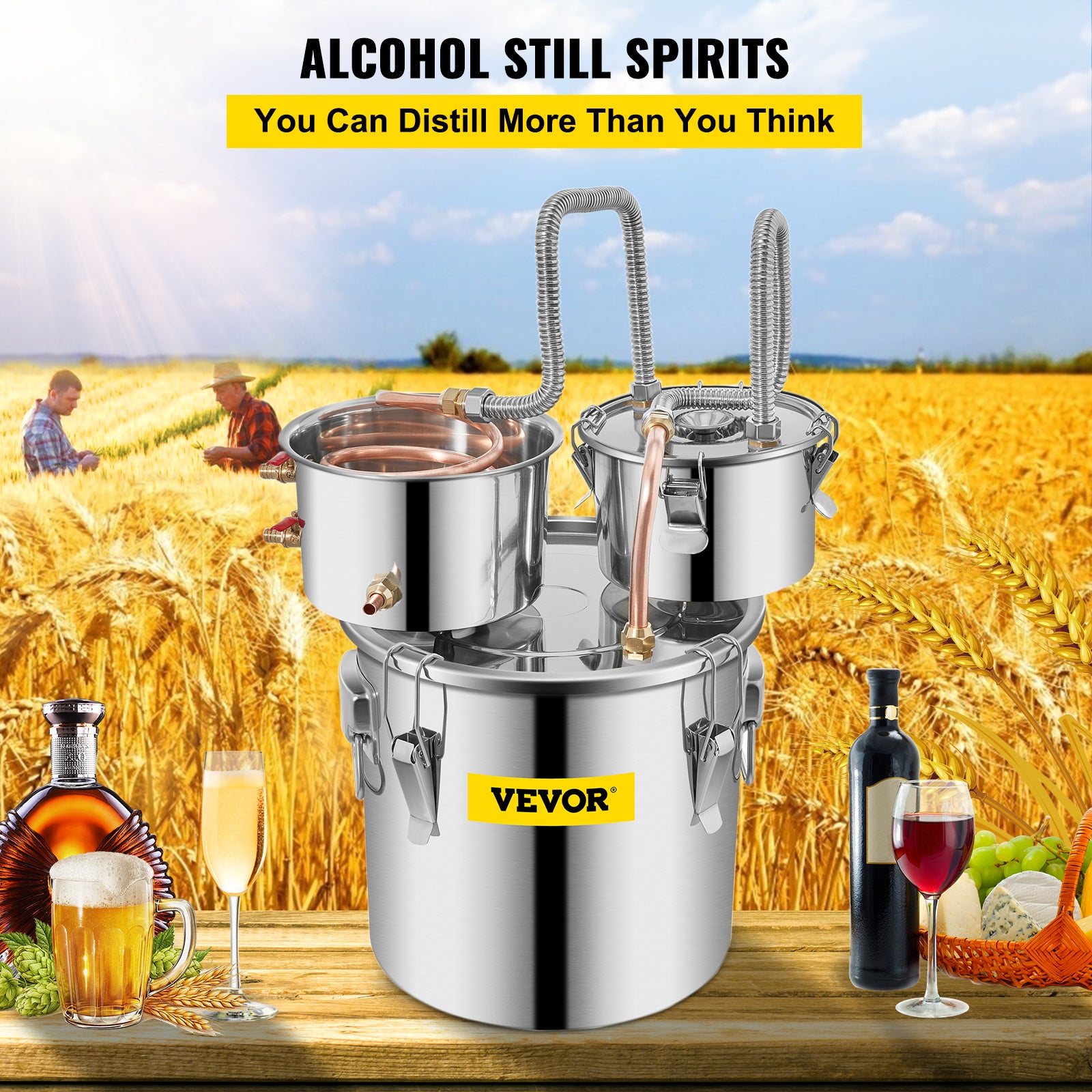 Set de distilare alcool, materiale alimentare de calitate, răcire rapidă