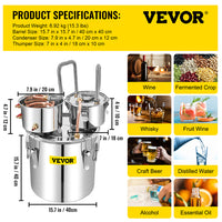 Alcohol Distiller Set, Food-Grade Materials, Rapid Cooling