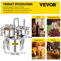 Alcohol Distiller Set, Food-Grade Materials, Rapid Cooling