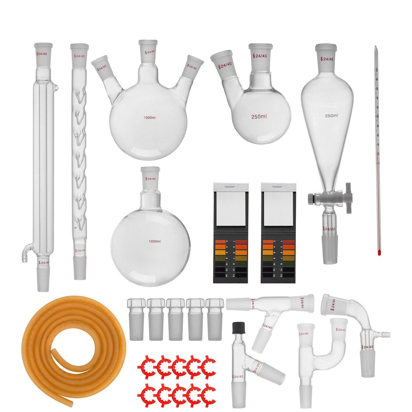 Laboratorium Glaswerk Set, 24/40 Gewrichten, Borosilicaatglas