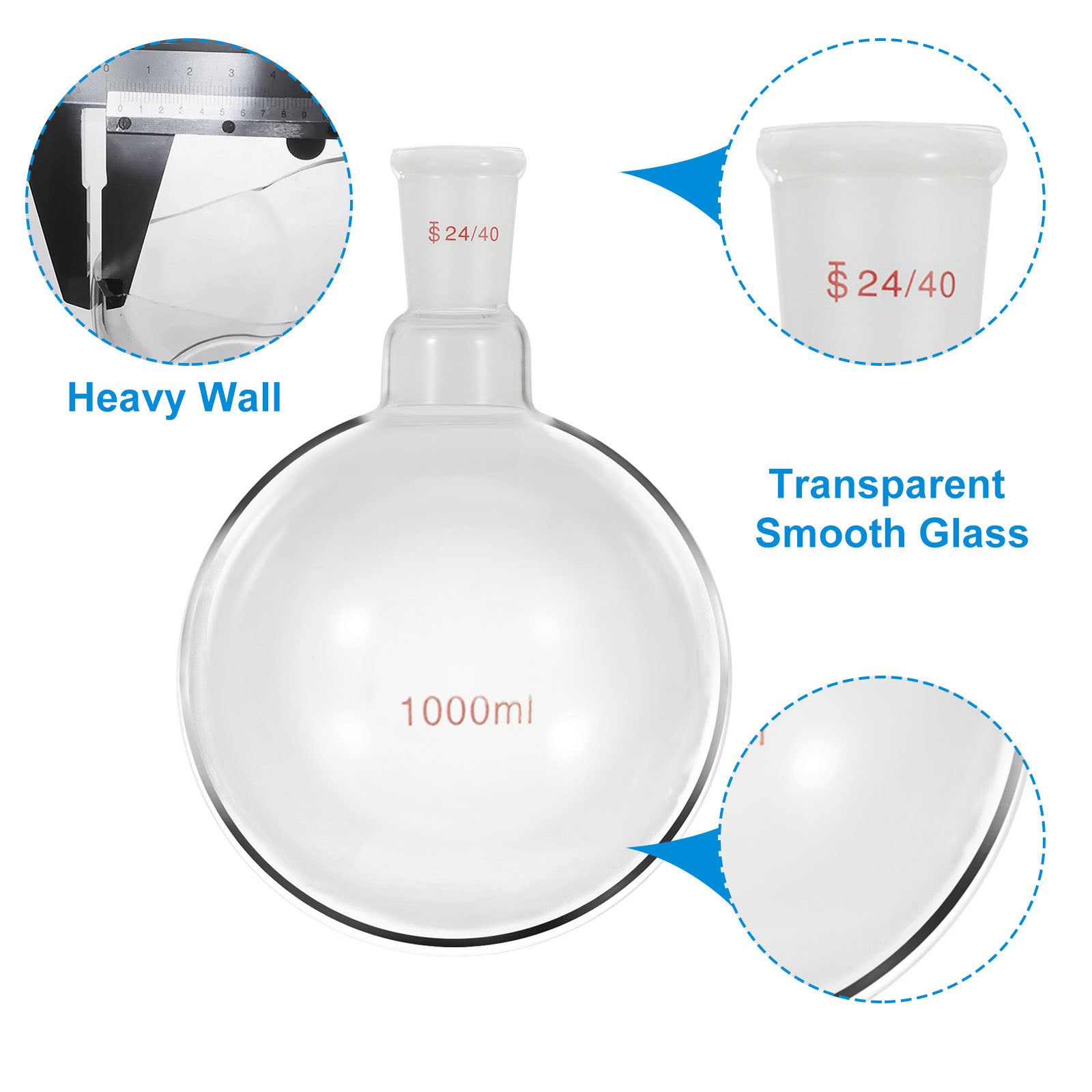 Laboratorium Glaswerk Set, 24/40 Gewrichten, Borosilicaatglas