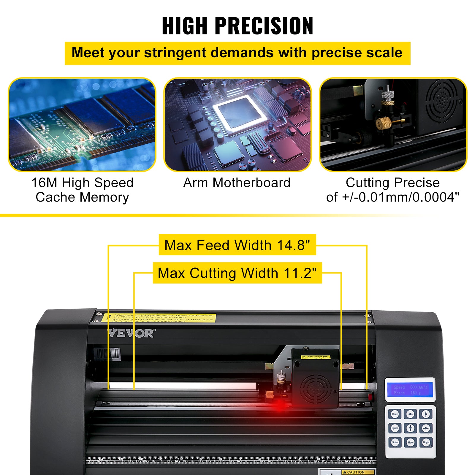 Vinyl-Schneideplotter 375 mm – LCD-Bildschirm, Laserführung und Kompatibilität mit mehreren Systemen