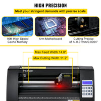 Vinyl Snijplotter 375mm - LCD-scherm, Lasergeleiding & Multi-systeem Compatibiliteit