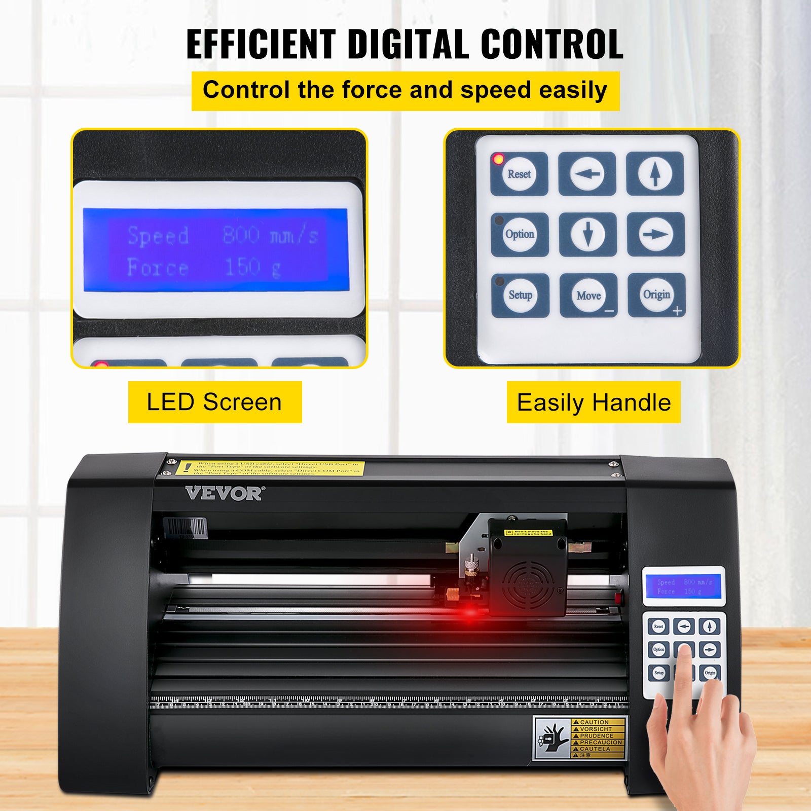 Vinyl-Schneideplotter 375 mm – LCD-Bildschirm, Laserführung und Kompatibilität mit mehreren Systemen