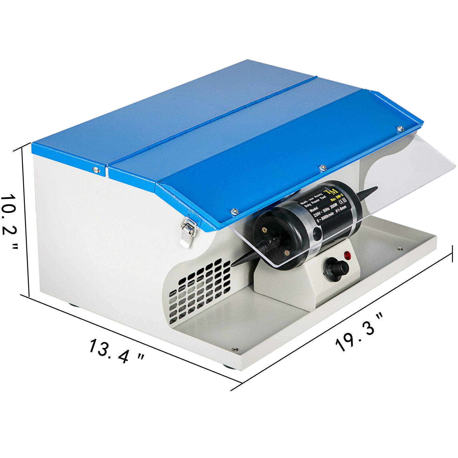 Sieraden Polijstmachine - 200W Motor, Snelheidsschakelaar, Verlichtingsontwerp & Dubbele Ventilatieopeningen