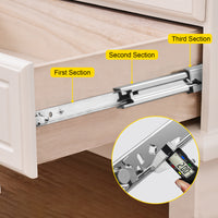 Stainless Steel Drawer Slides, 250 lbs Capacity, Low Noise