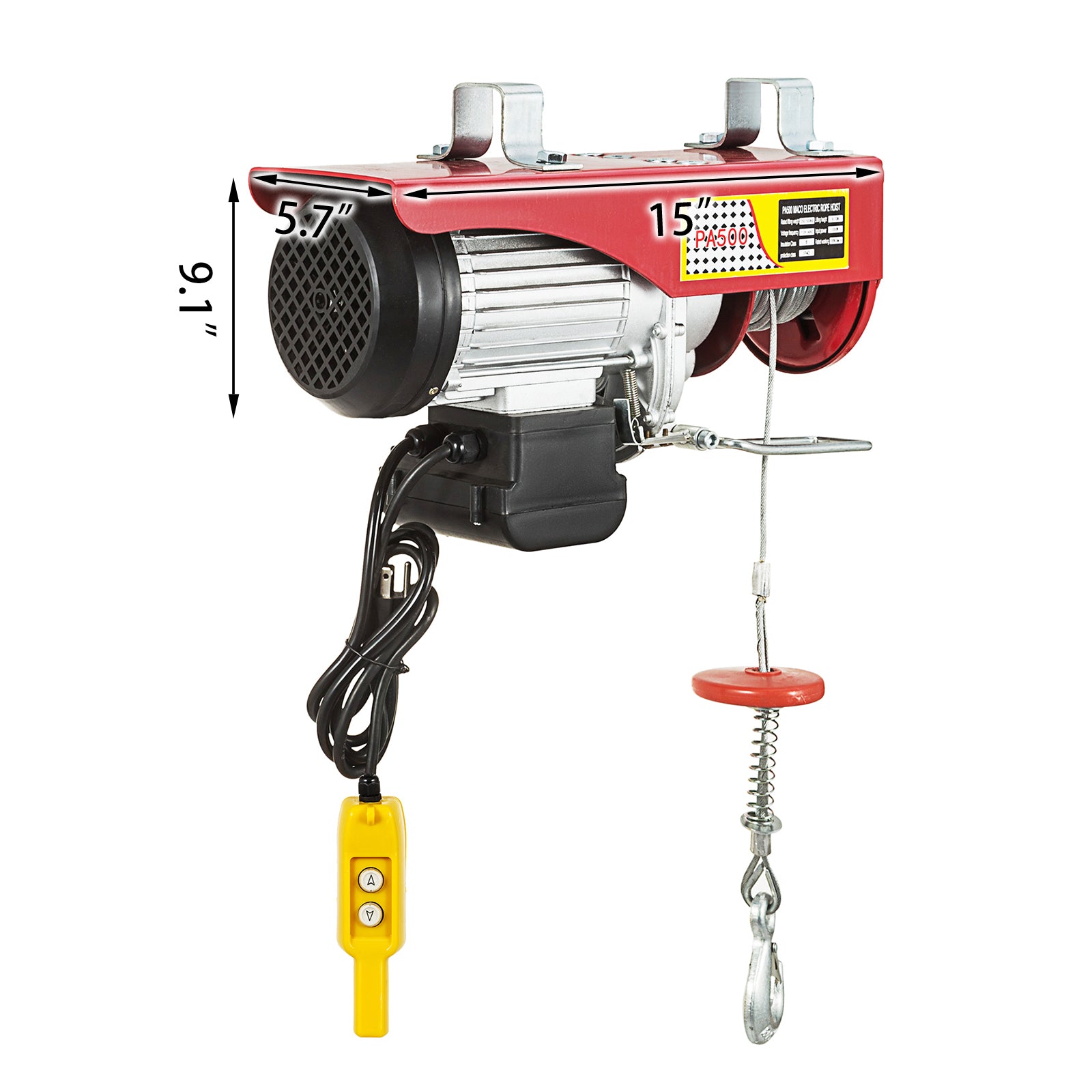 Electric Hoist, 2600 lbs Capacity, 2000 W Motor