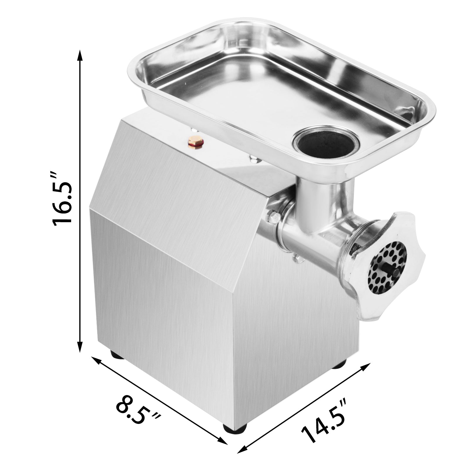 "Elektrisk köttkvarn, 250 kg/h kapacitet, 1100W effekt"