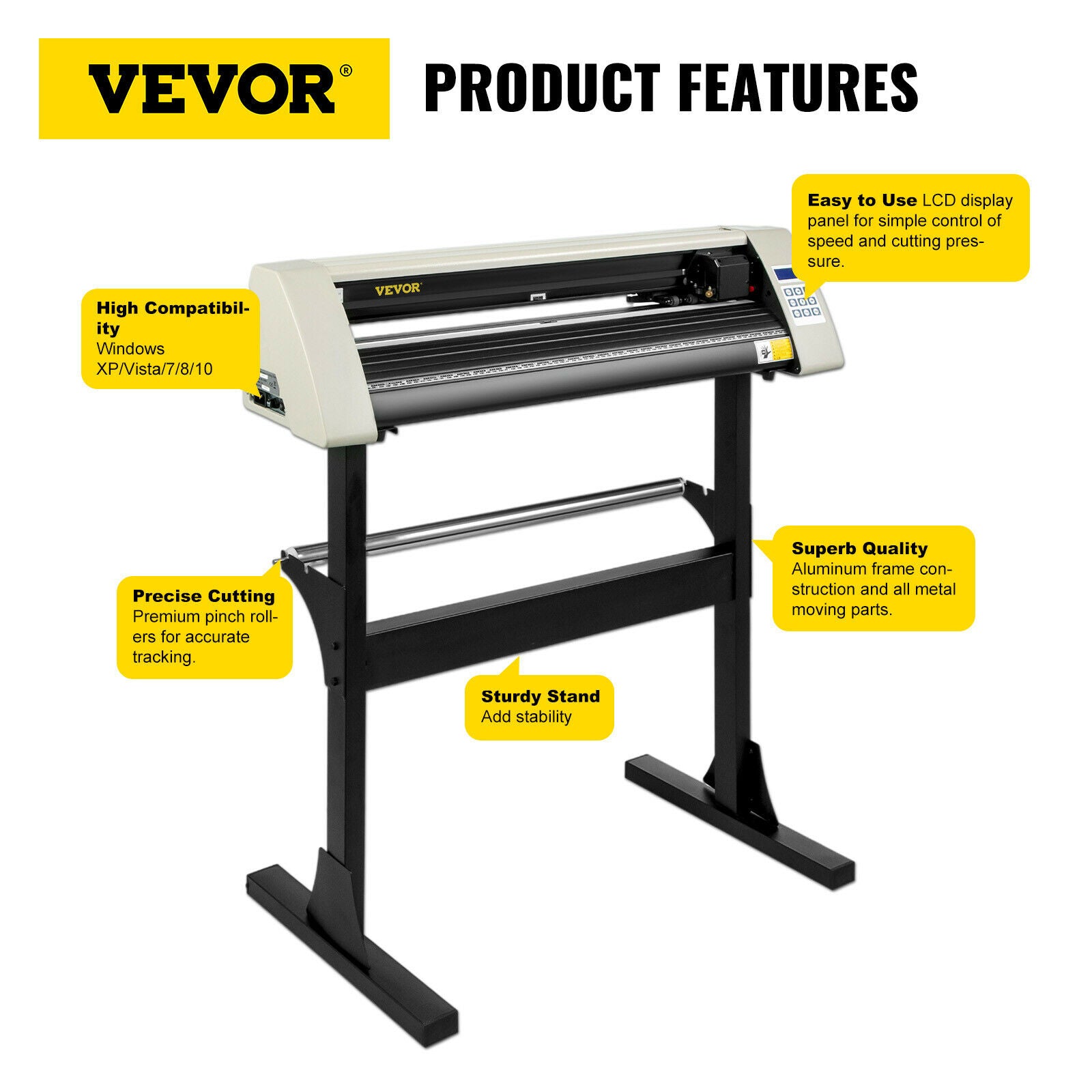 Vinyl Snijplotter - 28 inch, LCD-scherm, 3 messen & Signmaster software - Snijmachine voor belettering en reclameborden