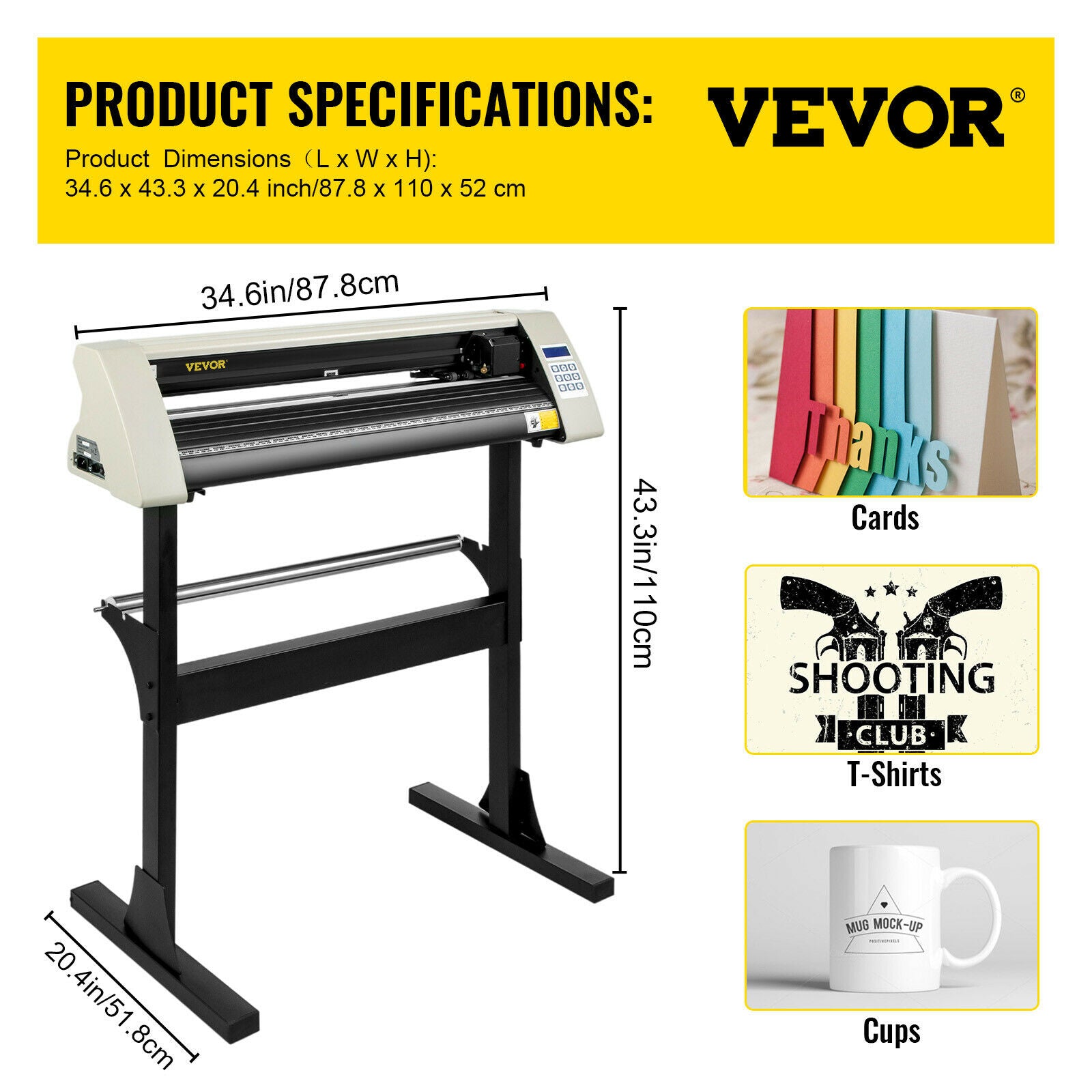 Vinyl-Schneideplotter – 28 Zoll, LCD-Bildschirm, 3 Messer und Signmaster-Software – Schneidemaschine für Beschriftungen und Werbetafeln