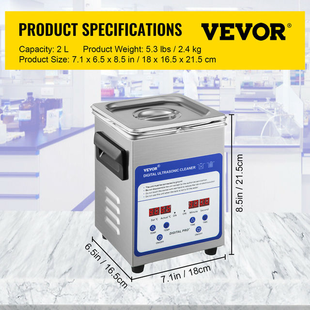 Ultrasonic Cleaner, Stainless Steel, Portable