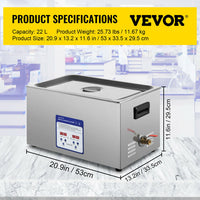 Ultrasonic Cleaner, Stainless Steel, Portable