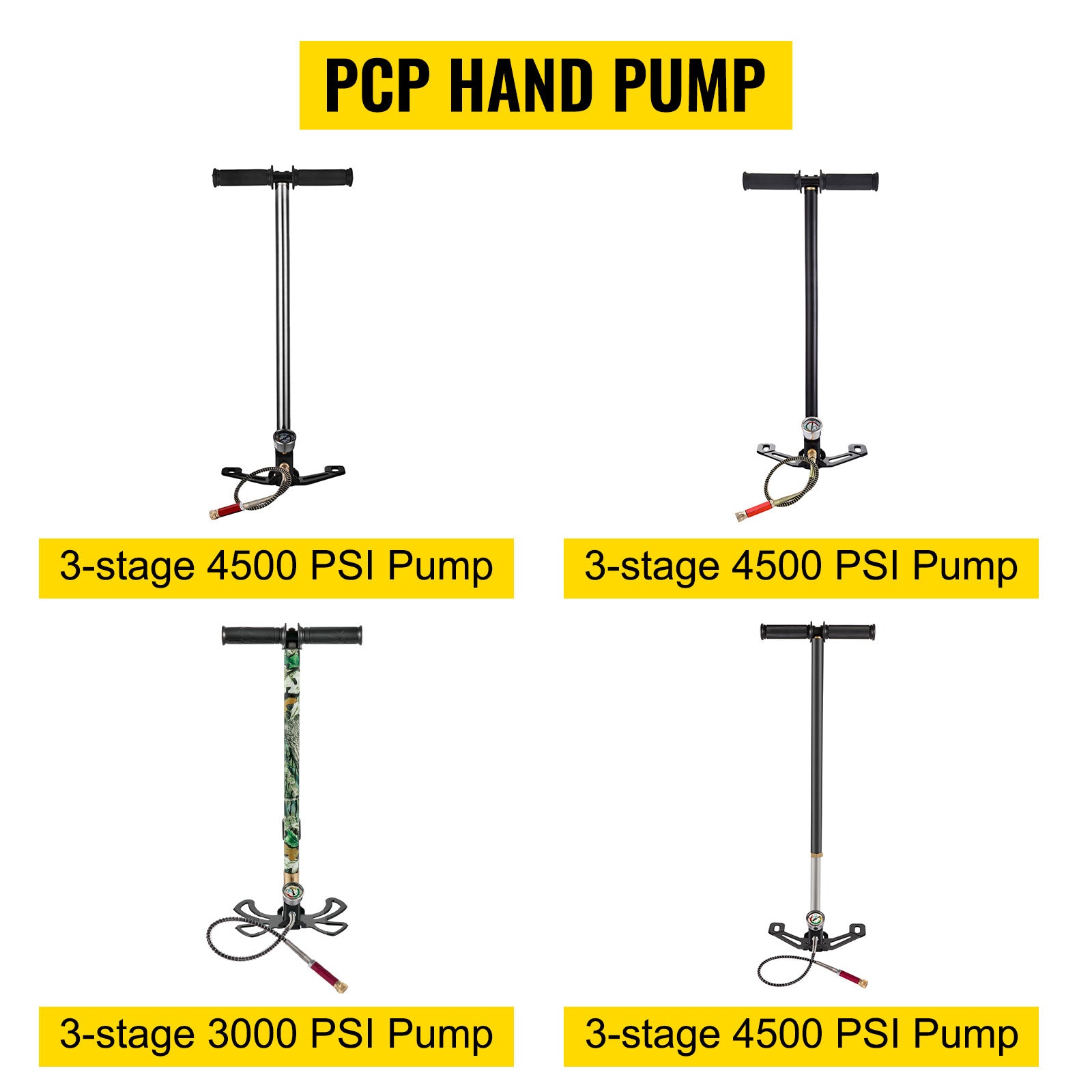 PCP-pomp 30MPa 4500PSI - 3-traps, Drukmeter voor Luchtbuksen