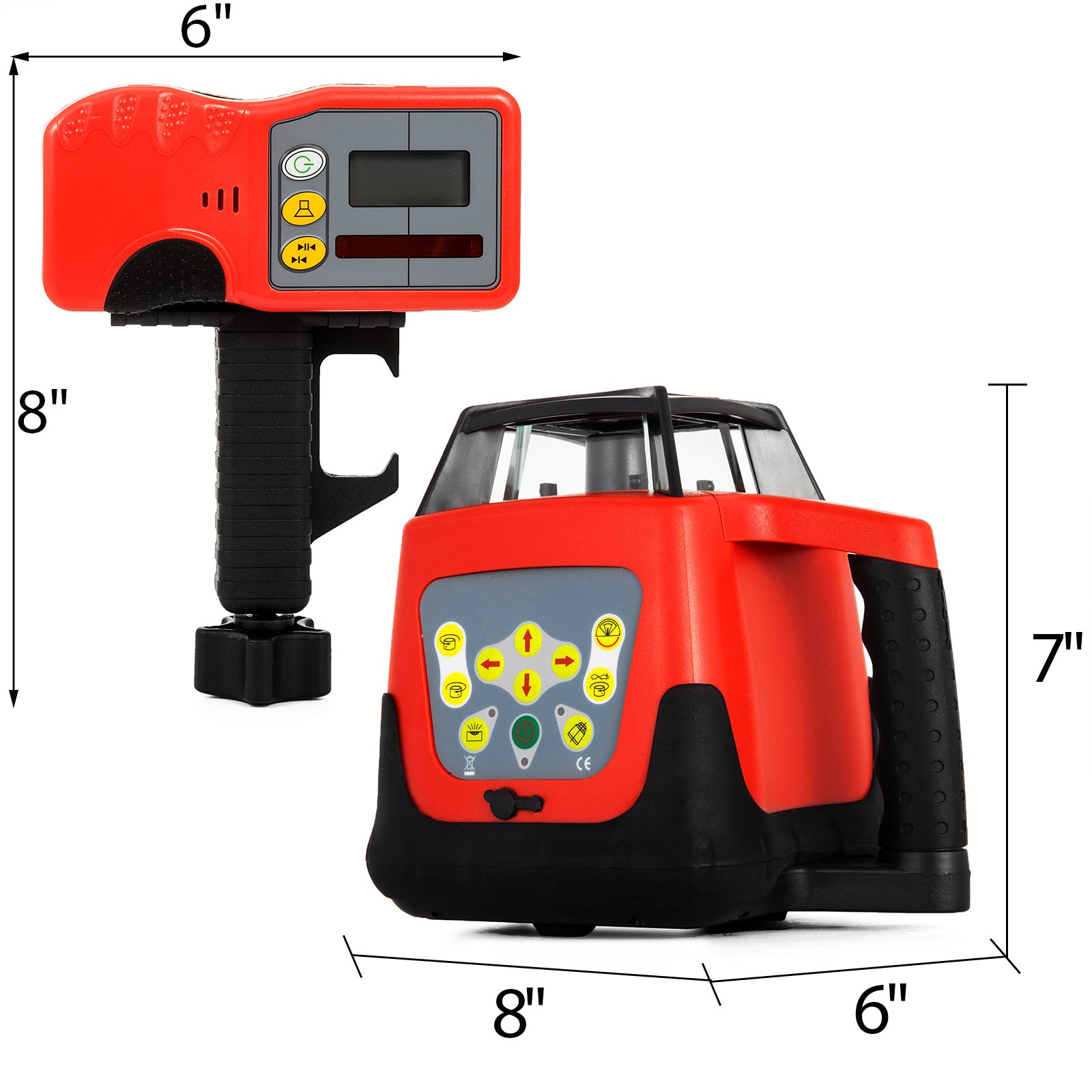 Rotary Laser Level Kit, 360° Scanning, 500M Rækkevidde
