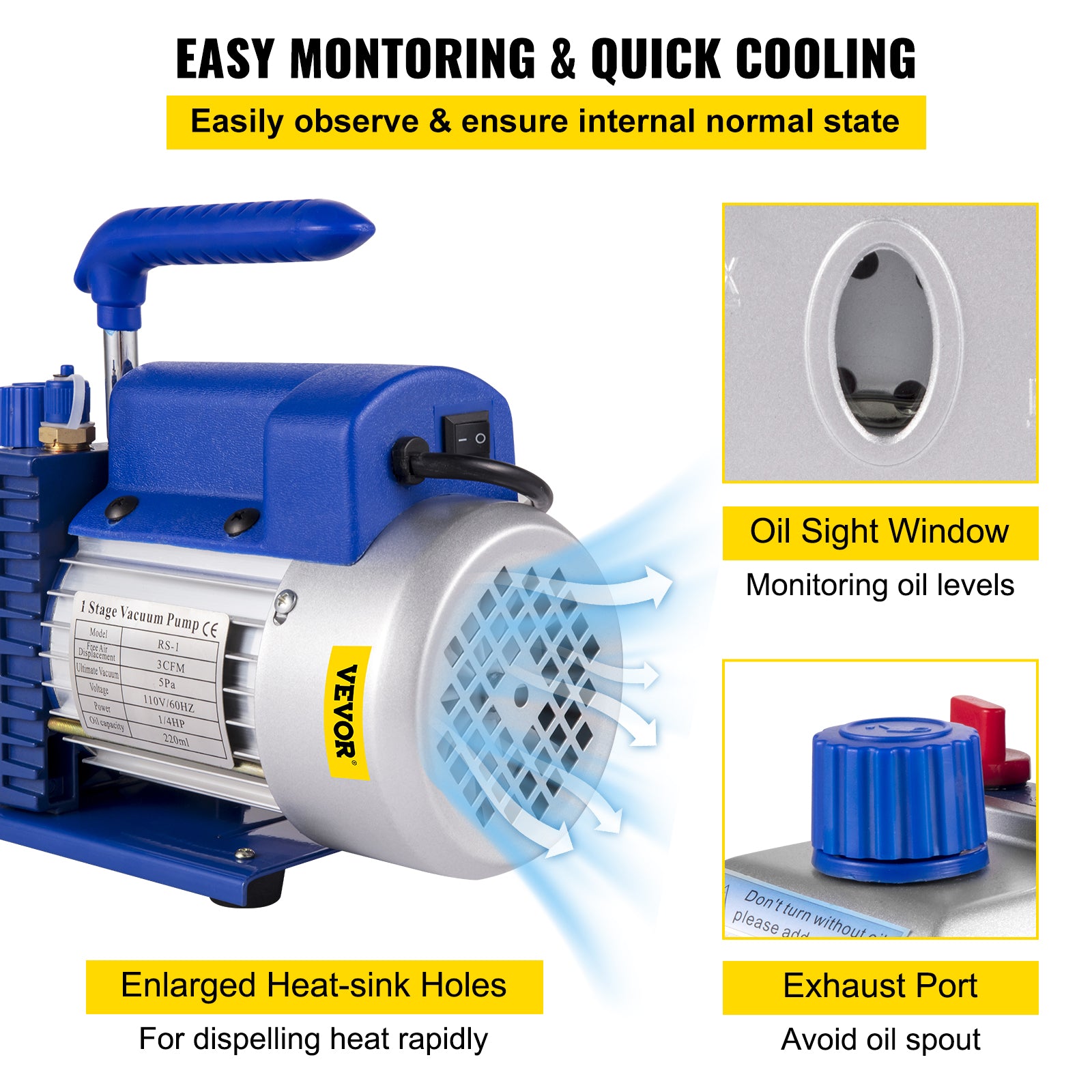 Vacuümpomp, Ingebouwde Koelventilator, Duurzame Afdichting