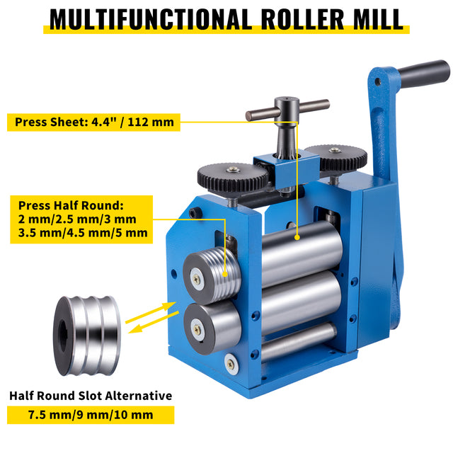 Manual Rolling Mill, Adjustable Press Thickness, Durable Construction