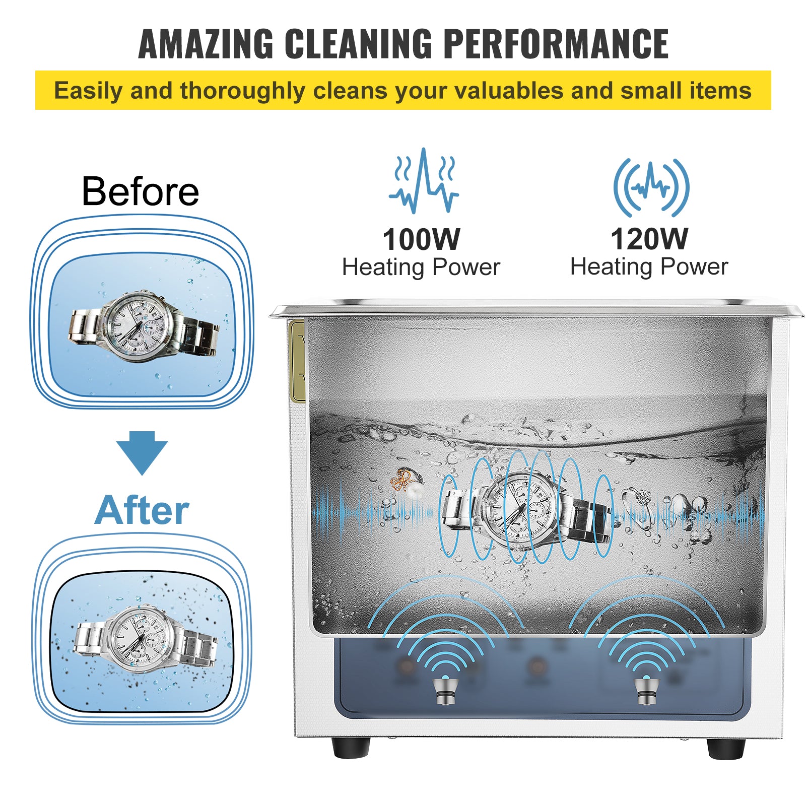 Ultrasonic Cleaner, Adjustable Frequency, Time Control