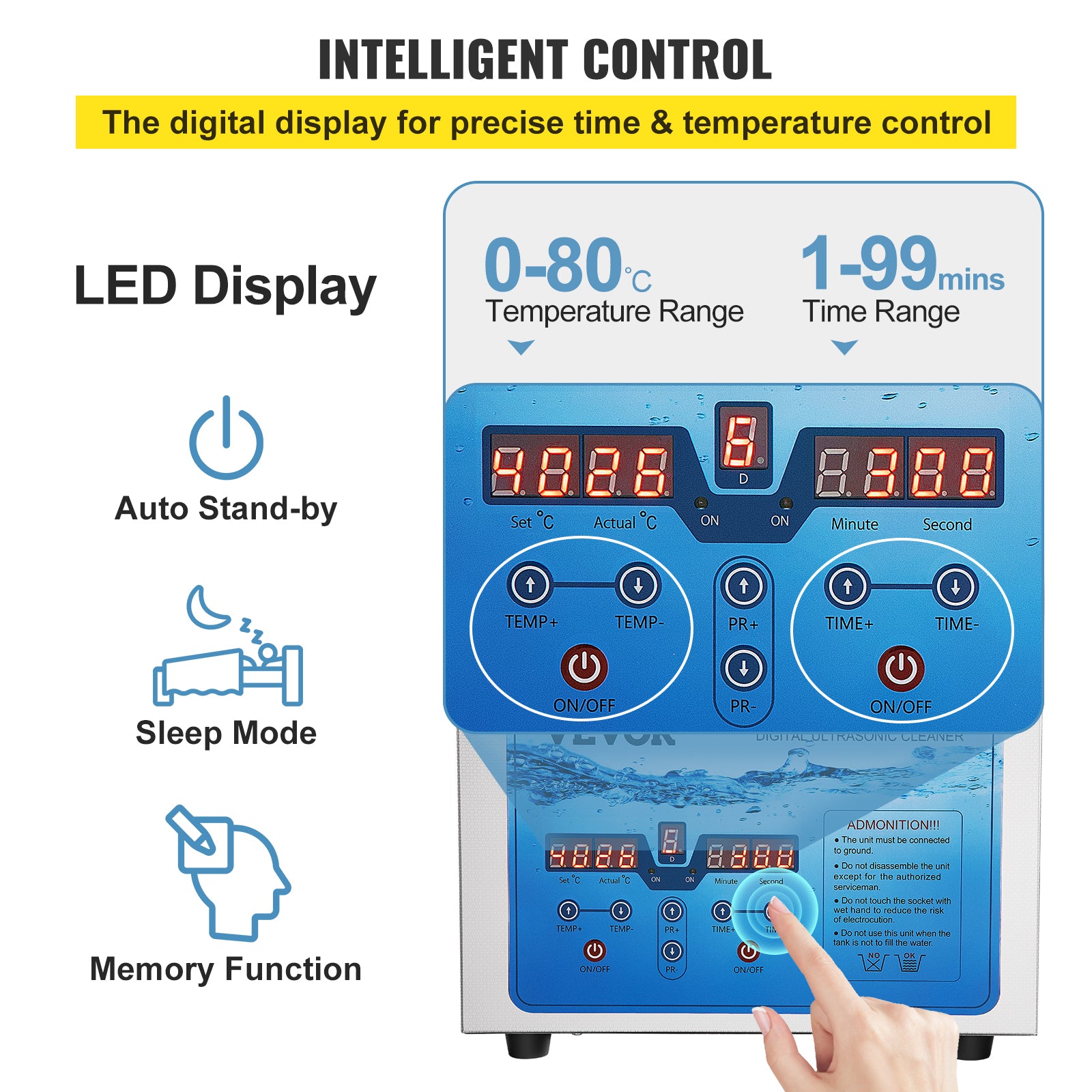 Ultrasonic Cleaner, Adjustable Frequency, Time Control