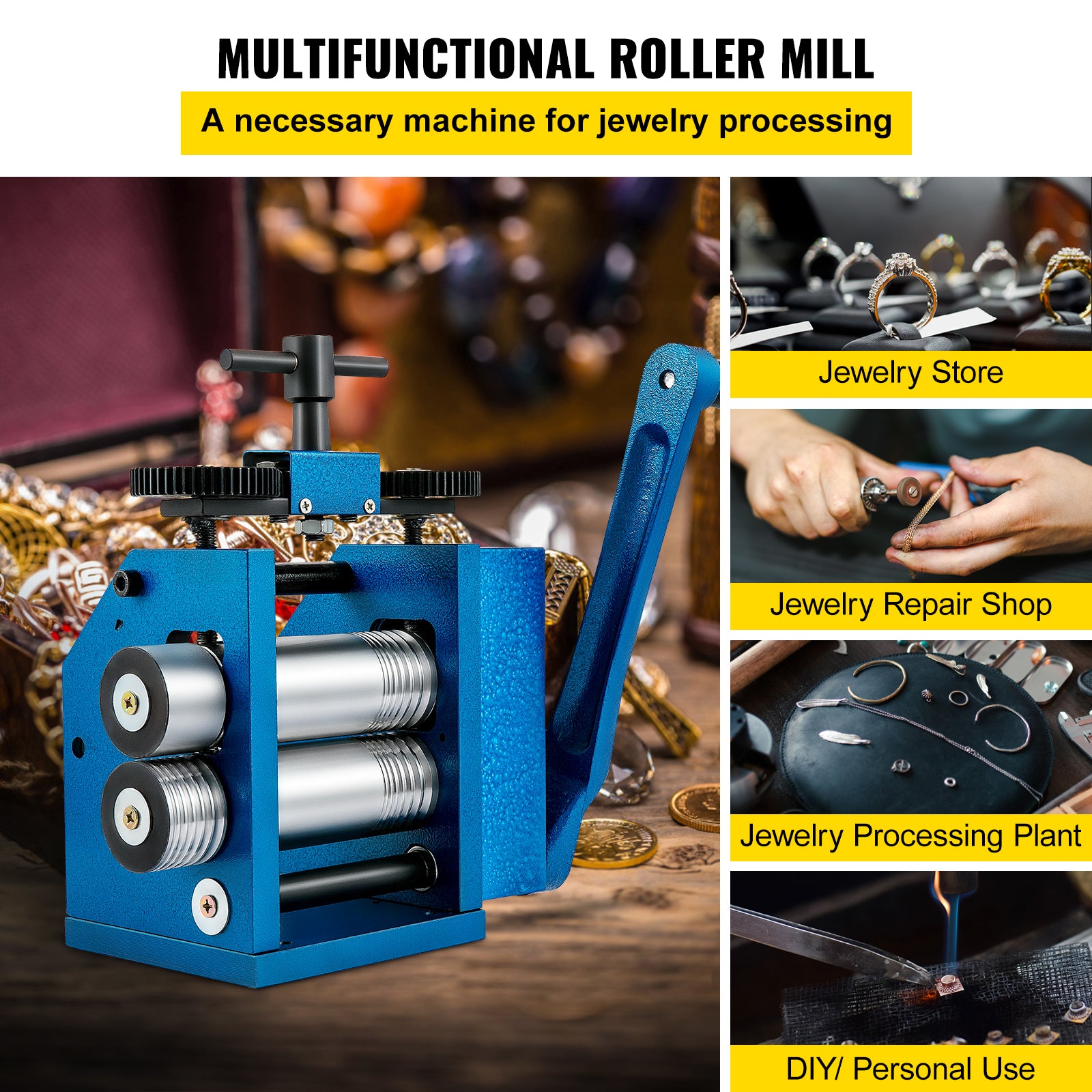 Jewelry Rolling Mill, Manual Operation, Square & Half-Round Design