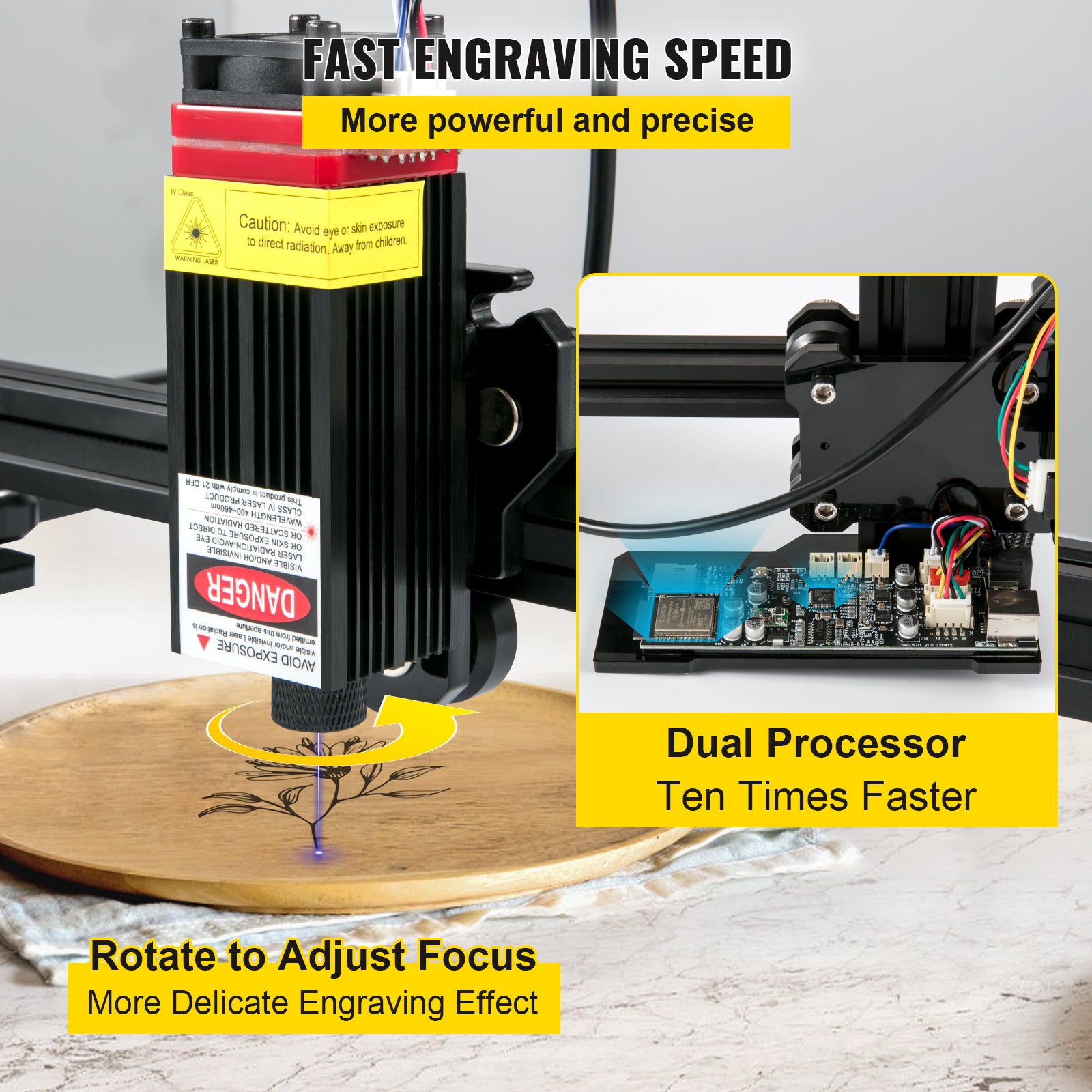 Lasergravör, 005mm noggrannhet, APP-kontroll