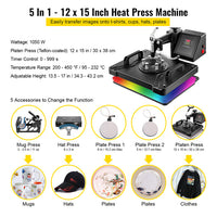 Hitzepressemaschine, 360° Schwenkarm, präzise Temperaturkontrolle