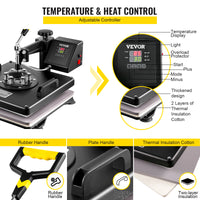 Heat Press Machine, 360° Swing Away, Accurate Temperature Control