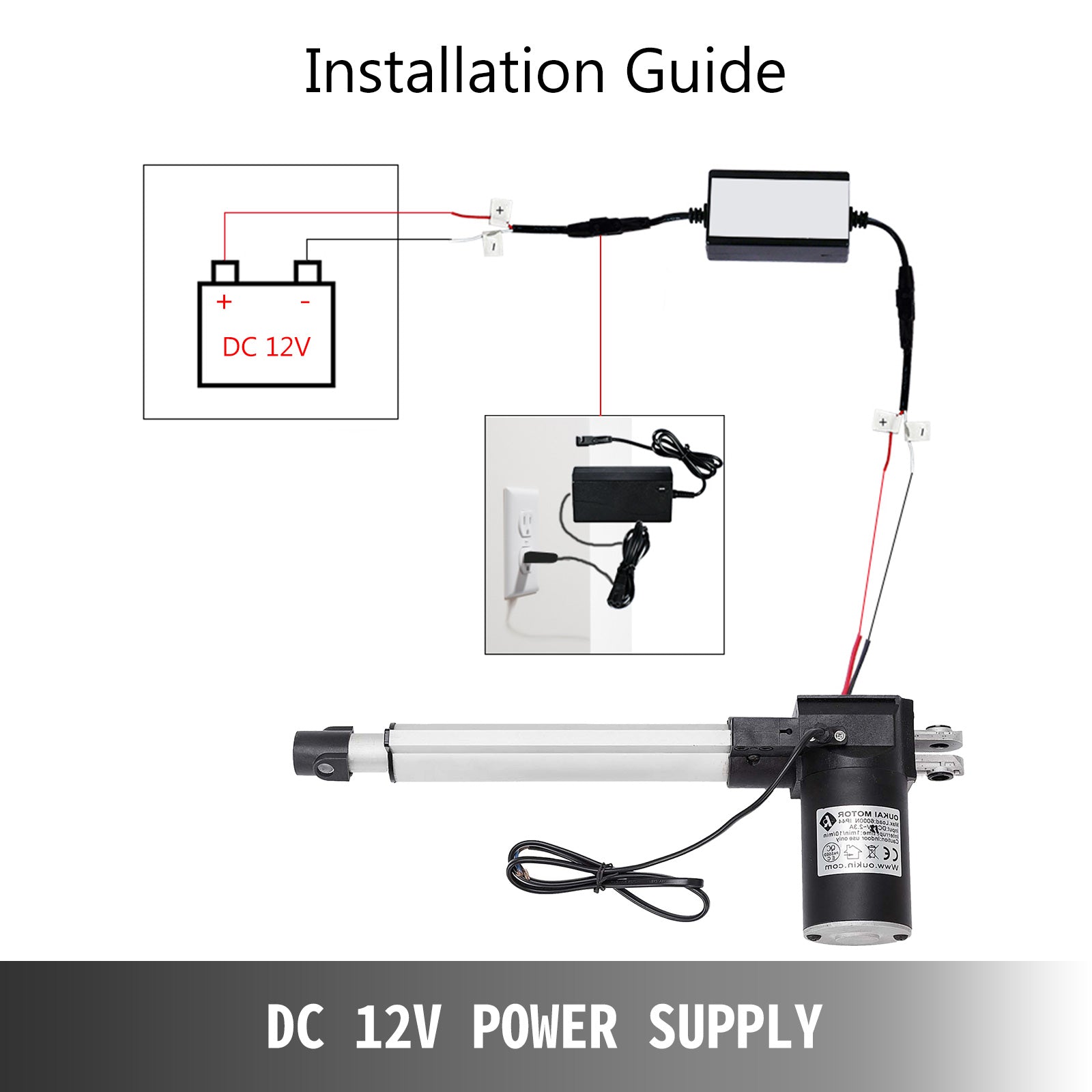 Linear Actuator, 6 Stroke, 5mm/s Speed