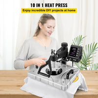 Heat Press Machine, 360° Swing Away Design, LCD Digital Display