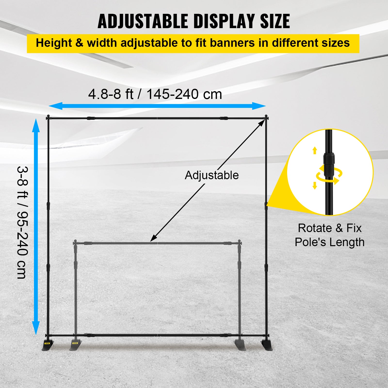 Backdrop Stand, 8ft, Carrying Case